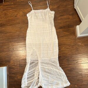 Lulus white lace midi dress